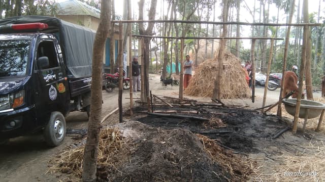 পূর্ব শত্রুতার জেরে ঘরে আগুন, আহত ৪, গ্রেফতার ২