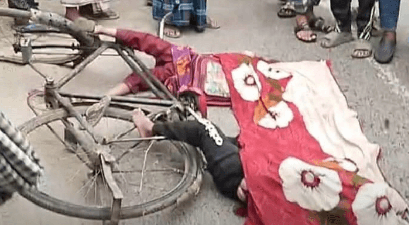 সাইকেলযোগে স্কুল যাওয়ার সময় ট্রাকের কবলে পড়ে ভাই-বোনের মৃত্যু