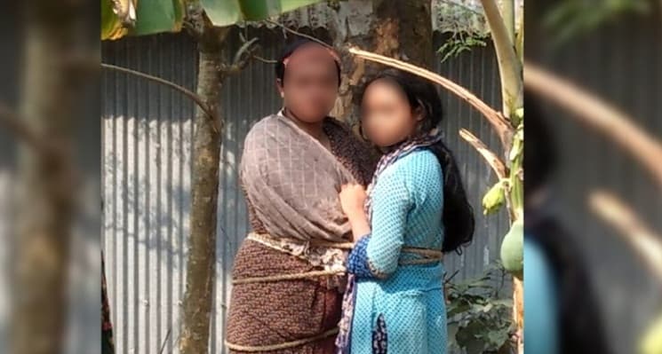 গাজীপুরে মা-মেয়েকে গাছে বেঁধে নির্যাতন