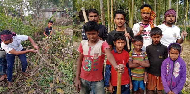 ভূঞাপুরে "যমুনা পাড়ের জনগণ" গ্রুপের উদ্যোগে কবরস্থান পরিস্কার