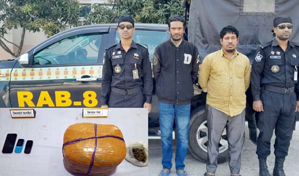 যাত্রীবাহী বাসে গাঁজা, আলিফ পরিবহনের চালক-হেলপার আটক