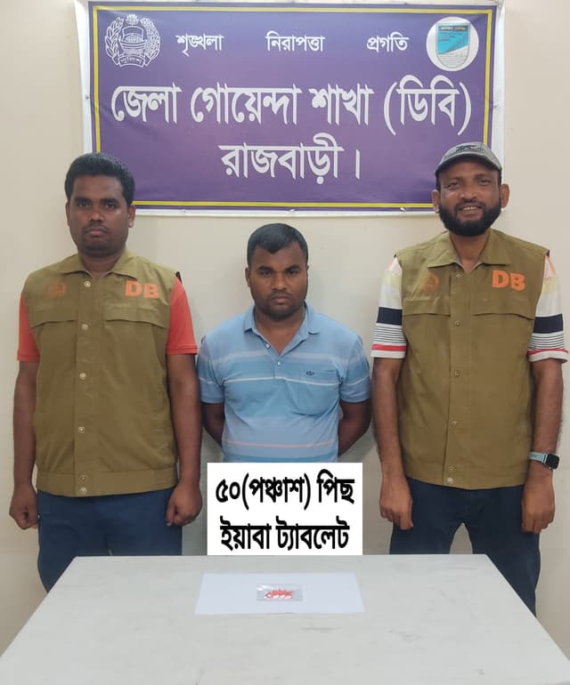 দৌলতদিয়ায় ডিবির অভিযানে ইয়াবাসহ গ্রেফতার ১