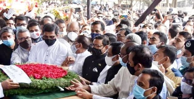 এইচ টি ইমামকে শহীদ মিনারে শেষ শ্রদ্ধা