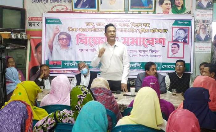 গাংনীতে বিএনপির বিক্ষোভ সমাবেশ