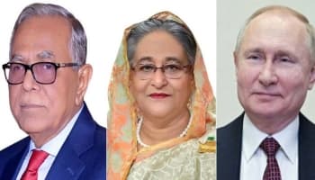 রাষ্ট্রপতি ও প্রধানমন্ত্রীকে পুতিনের শুভেচ্ছা
