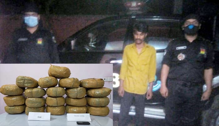 বরিশালে গাঁজাভর্তি  প্রাইভেটকারসহ কারবারি আটক