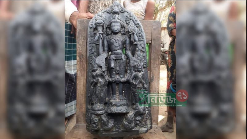 আবারো একই পুকুর থেকে বিষ্ণুমূর্তি উদ্ধার