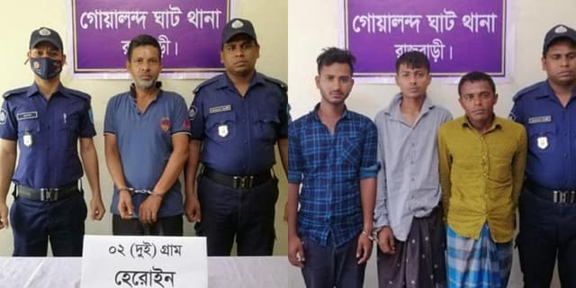 গোয়ালন্দে মাদকসহ পলাতক ৫ আসামী গ্রেপ্তার