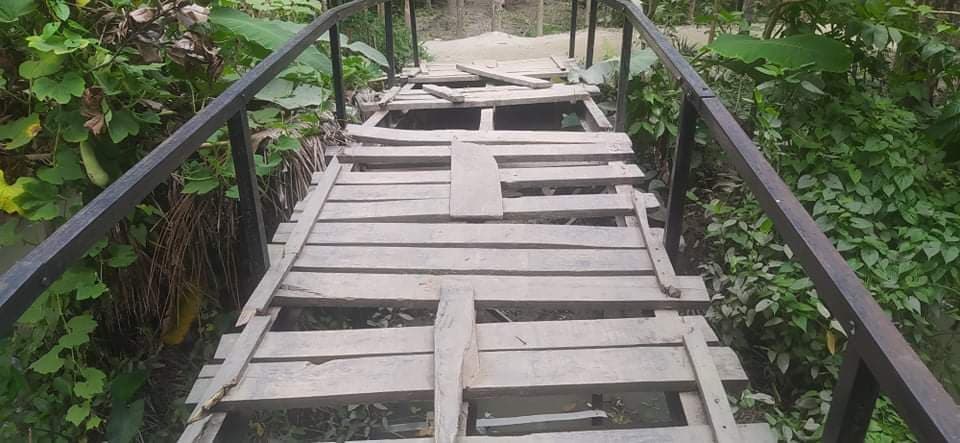 নেছারাবাদে ভাঙ্গা পুলে দুর্ভোগ আট হাজার মানুষ