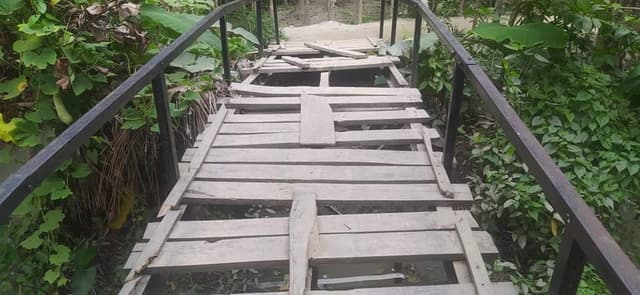 নেছারাবাদে ভাঙ্গা পুলে দুর্ভোগ আট হাজার মানুষ