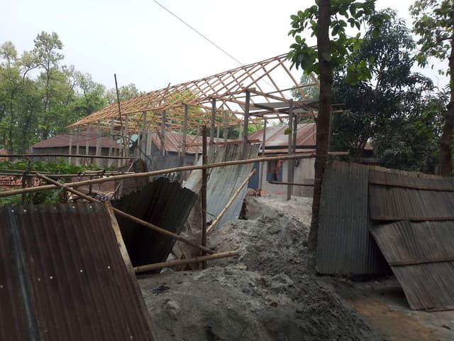 সরকারি বনের জমি দখল করে ঘরবাড়ি নির্মাণ