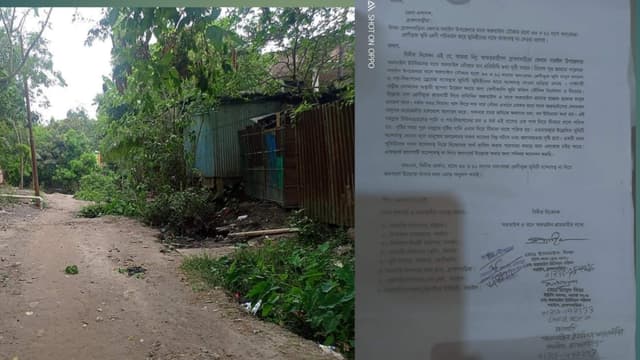 সরাইলে খাল শ্রেণীভূক্ত রাস্তাটি জনস্বার্থে উন্মোক্ত রাখার দাবী এলাকাবাসীর