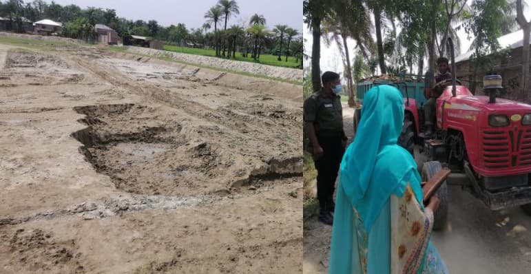 ফসলি জমিতে পুকুর খনন করায় জরিমানা
