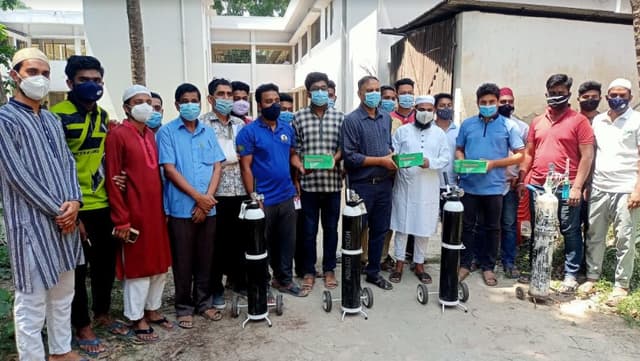 সংযোগের করোনা রোগীদের জন্য অক্সিজেন সেবা প্রদান