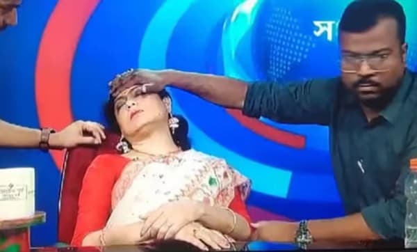 সংবাদ চলাকালীন গরমে অজ্ঞান উপস্থাপিকা