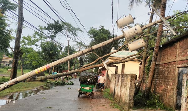 শ্রীমঙ্গলে বৈশাখী ঝড়ে ঘরবাড়ি-গাছপালা লন্ডভন্ড, ব্যাপক ক্ষয়-ক্ষতি