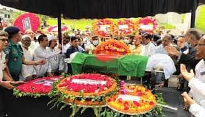 সিলেট কেন্দ্রীয় শহীদ মিনারে সাবেক অর্থমন্ত্রী মুহিতকে শেষ শ্রদ্ধা
