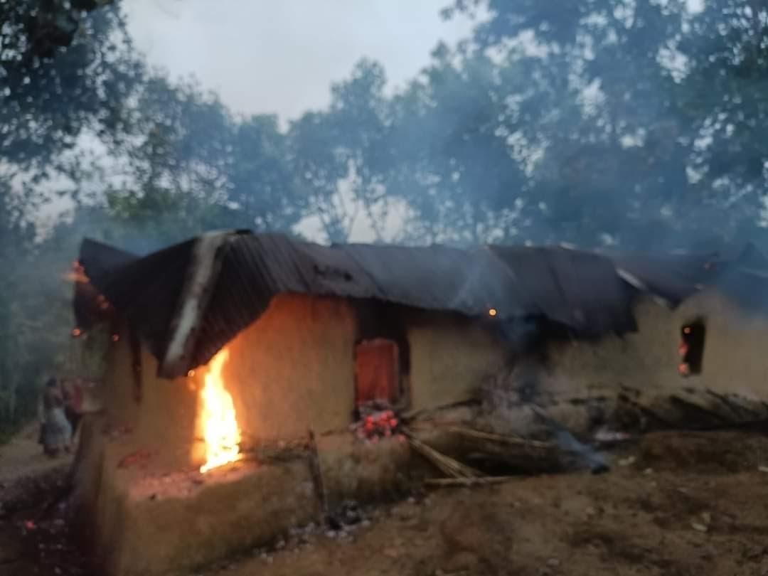 বজ্রপাতে বসতঘরে আগুন, মা-ছেলের মৃত্যু