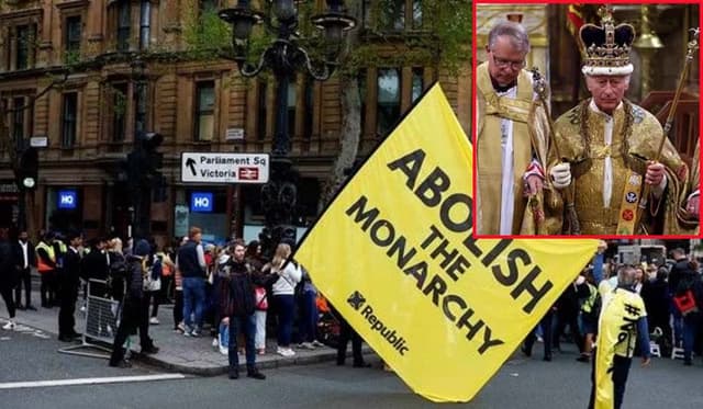 রাজা তৃতীয় চার্লসের অভিষেক, বিক্ষোভ ॥ গ্রেপ্তার ৬