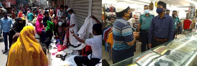 বরিশালের ঈদ মার্কেটে উপেক্ষিত স্বাস্থ্যবিধি