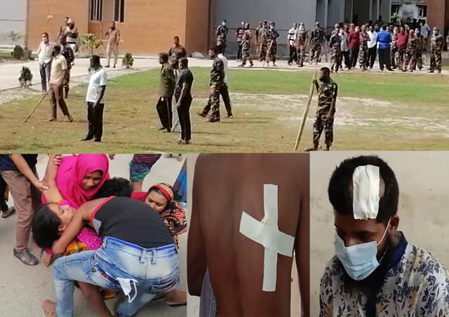 আনসার ব্যাটালিয়ান ও স্থানীয়দের মধ্যে হামলা পাল্টা হামলা, আহত ১৪