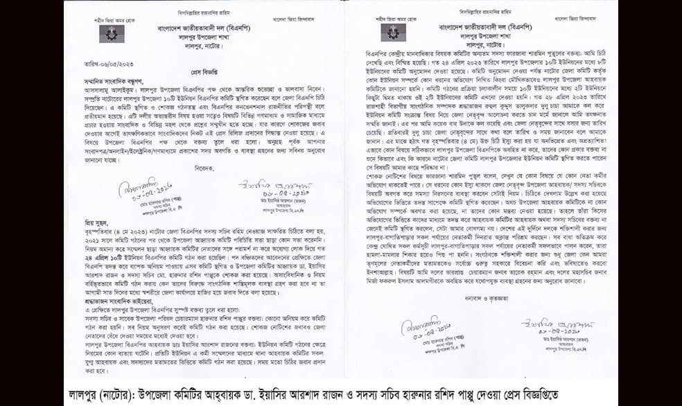 লালপুরে ইউনিয়ন বিএনপির কমিটি স্থগিত