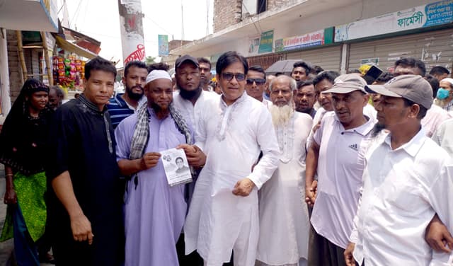 বরিশালে লাঙ্গলের প্রার্থী তাপসের জনসংযোগ
