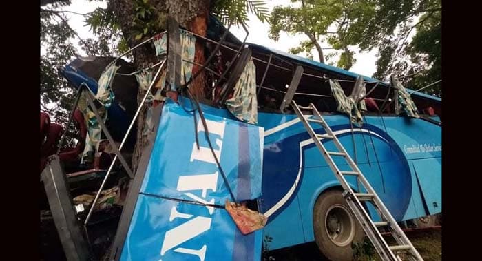 গাছের সাথে যাত্রীবাহী বাসের ধাক্কা, ৮ জন নিহত
