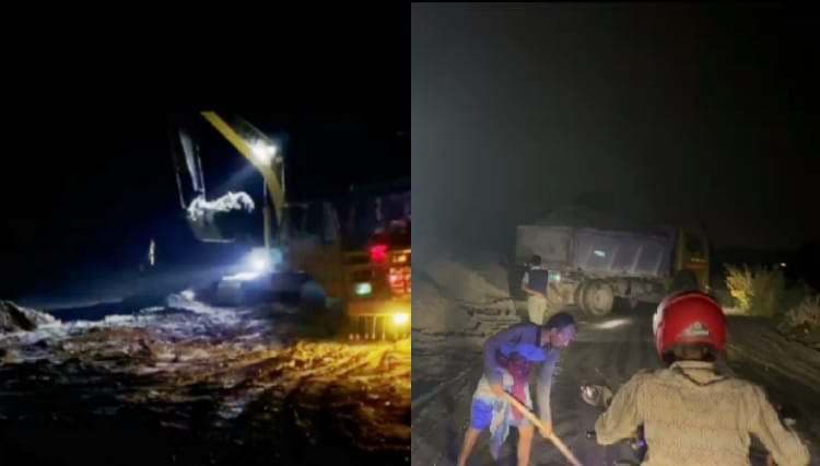 দূর্গাপুরে রাতের আঁধারে শত শত বিঘা জমিতে চলছে পুকুর খনন