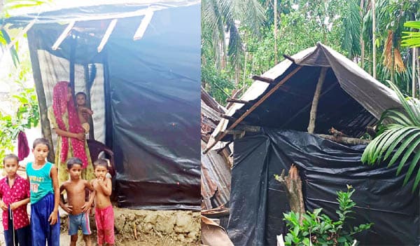 পলিথিনের ঘরেই ৭ সন্তান নিয়ে বসবাস দিনমজুর ফুয়াদের !