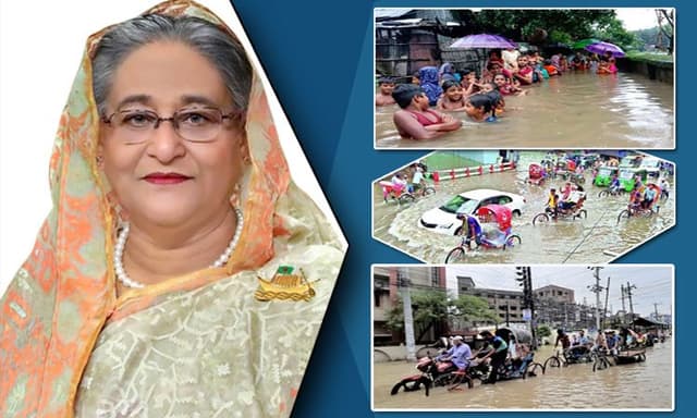 বন্যাকবলিত এলাকা পরিদর্শনে প্রধানমন্ত্রী