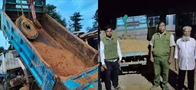 উখিয়ায় পাহাড় কর্তনকালে ডাম্প ট্রাক আটক