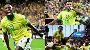 ভিনির জোড়া গোলে ব্রাজিলের কাছে বিধ্বস্ত প্যারাগুয়ে