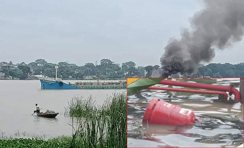 সুগন্ধা নদীতে ছড়িয়ে পড়ছে তেল, পরিবেশ বিপর্যয়ের শঙ্কা