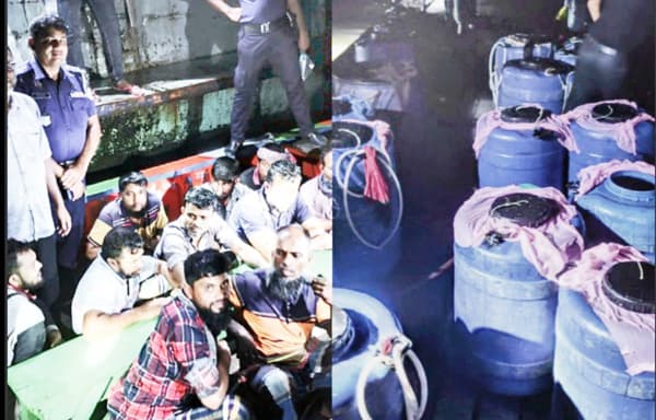 হিজলা-মুলাদী উপজেলায় যৌথ অভিযানে চিংড়ি রেণু পোনা জব্দ