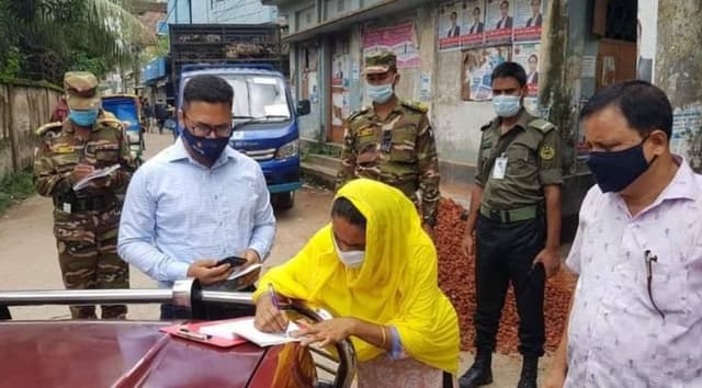 সরাইলে কঠোর লকডাউনের তৃতীয় দিনে: মামলা ও জরিমানা
