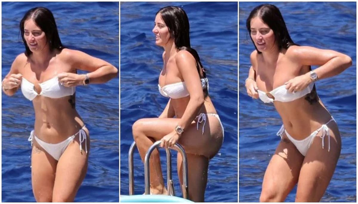 সাদা বিকিনিতে ম্যান ইউ তারকার স্ত্রী জ্বালালেন আগুন