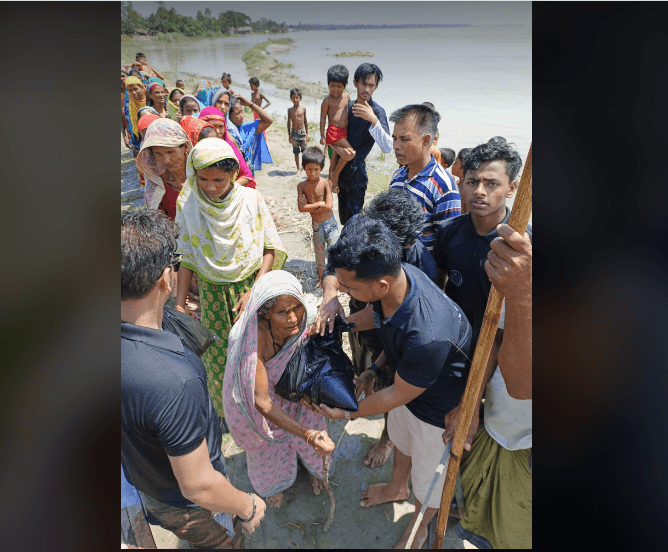 অসহায় মানুষের পাশে ট -ব্লক ছাএ ও যুব সমাজ