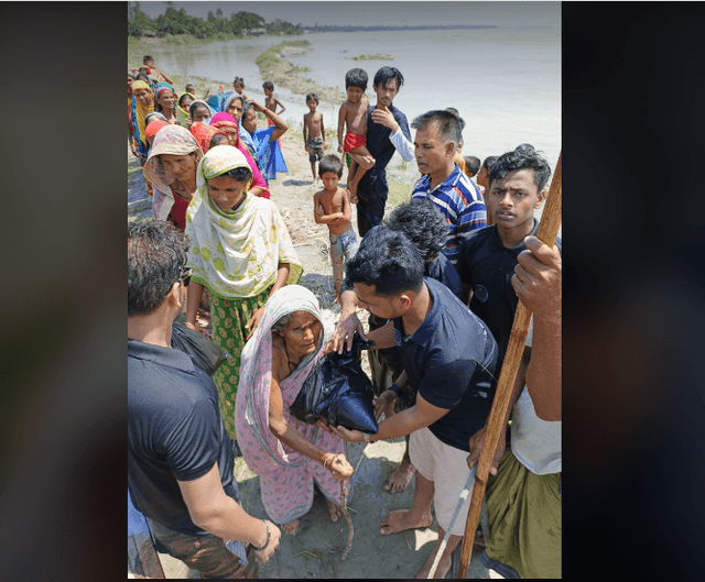 অসহায় মানুষের পাশে ট -ব্লক ছাএ ও যুব সমাজ