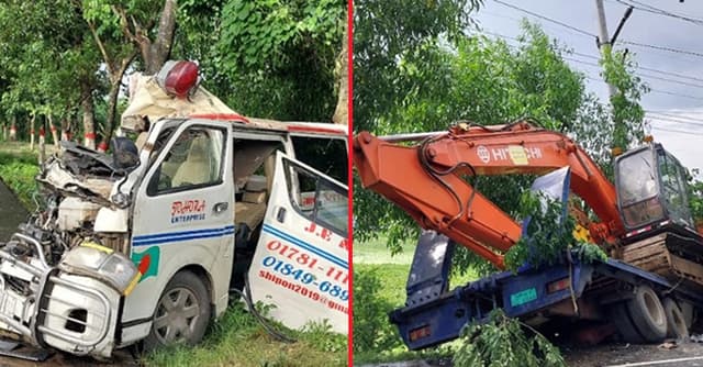 গোপালগঞ্জে এস্কেভেটর-অ্যাম্বুলেন্স মুখোমুখি সংঘর্ষ, নিহত ৪