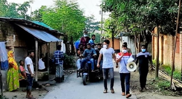 পাড়া-মহল্লায় জনসচেতনতা তৈরিতে মাঠে পৌর ছাত্রলীগ