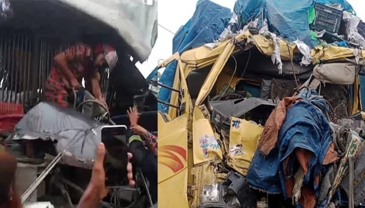 বগুড়ায় বাস ও কাভার্ডভ্যানের মুখোমুখি সংঘর্ষ, নিহত বেড়ে ৪