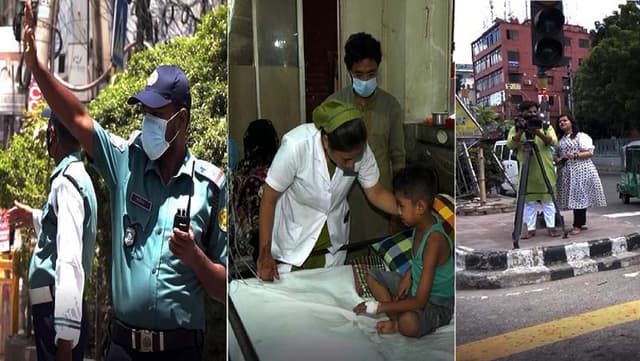 কাজের মাঝেই ঈদের আনন্দ তাদের