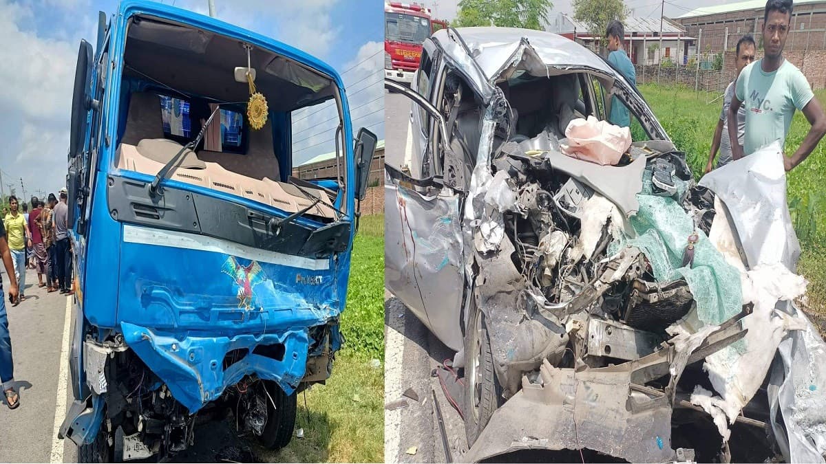প্রাইভেটকার-পিকআপ মুখোমুখি সংঘর্ষে বাবা-ছেলেসহ নিহত ৪