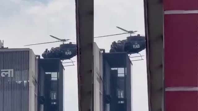অবরুদ্ধ পুলিশ সদস্যদের হেলিকপ্টার নিয়ে উদ্ধার করল র‌্যাব