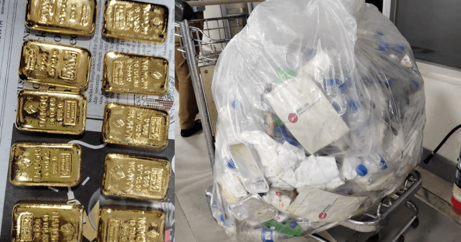 বিমানের ময়লার ব্যাগে মিলল কোটি টাকার স্বর্ণ জব্দ