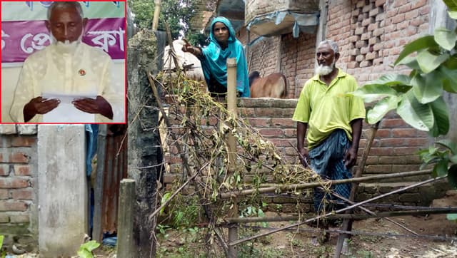 ধামইরহাটে চলাচলের রাস্তা বন্ধ, বীর মুক্তিযোদ্ধার সংবাদ সম্মেলন