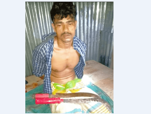 হিজলায় দেশীয় অস্ত্র সহ একজন আটক