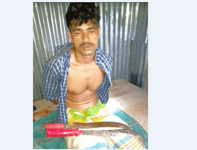 হিজলায় দেশীয় অস্ত্র সহ একজন আটক