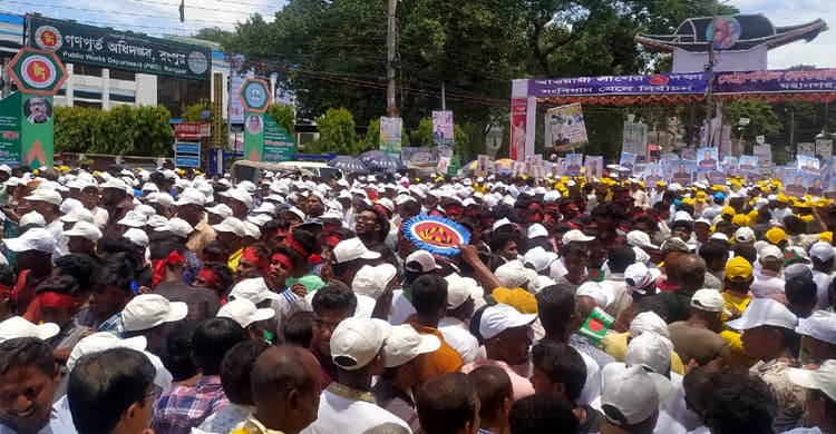 জনসভা শুরু, কানায় কানায় পূর্ণ জিলা স্কুল মাঠ